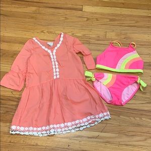 Girl’s Swimsuit and Coverup, Size 7